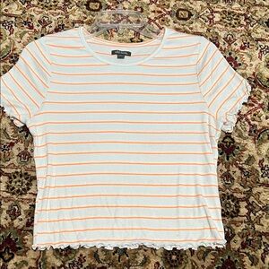 Wild Fable Light Blue and Orange Striped Tee Size XL
